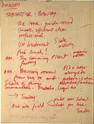 Helen Chadwick (1953-1996) Notebook on 'Fine Art/Fine Ale' Spread 2 verso