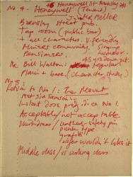 Helen Chadwick (1953-1996) Notebook on 'Fine Art/Fine Ale' Spread 3 recto