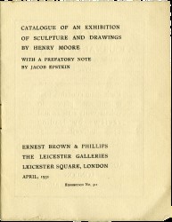Henry Moore Exhibition Catalogue, Leicester Galleries, London, 1931 Spread 2 recto