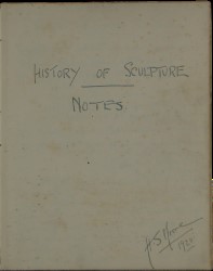 Henry Moore, History of Sculpture Notebook, 1920 Spread 1 recto