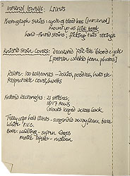 Helen Chadwick (1953-1996)  Further notebook on early work Spread 3 verso